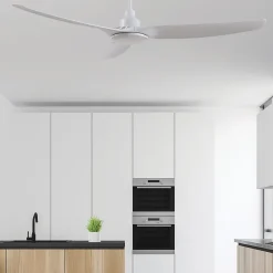 Fanelite - Ventilateur de plafond 132 cm blanc FANDC52LN - Moteur DC 18W - LED 20W dimmable 3 couleurs - 3 pales - Silencieux