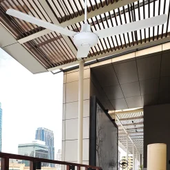 Fanelite - Ventilateur de plafond 142 cm blanc SEM56ALU - Moteur AC - Variateur mural à encastrer ou pose en saillie - 3 pales