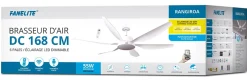 Fanelite - Ventilateur de plafond 168 cm blanc RANGIROA - Moteur DC 55W - LED 22W 3 couleurs - Silence + PURIFICATEUR D'AIR INCLUS