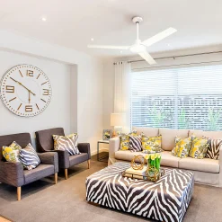 FARELEK - SEYCHELLES O 122 cm - Ventilateur de plafond reversible - 3 pales metal laquees blanc - 112416