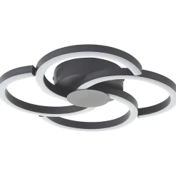 FICO Plafonnier noir LED intégrée 22W aluminium/plastique ampoule incluse