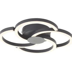 FICO Plafonnier noir LED intégrée 22W aluminium/plastique ampoule incluse