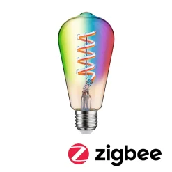 Filament 230 V Smart Home Zigbee 3.0 Ampoules LED ST64 E27 470lm 6,3W RGBW+ gradable Doré