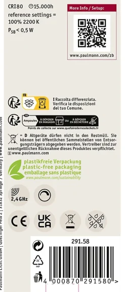 Filament 230 V Smart Home Zigbee 3.0 Ampoules LED ST64 E27 470lm 6,3W RGBW+ gradable Doré