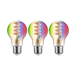 Filament 230 V Smart Home Zigbee 3.0 Ampoule LED E27 3x470lm 3x6,3W RGBW+ gradable Doré