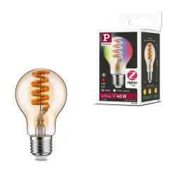Filament 230 V Smart Home Zigbee 3.0 Ampoule LED E27 470lm 6,3W RGBW+ gradable Doré