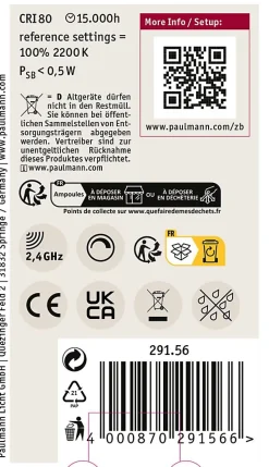 Filament 230 V Smart Home Zigbee 3.0 Ampoule LED E27 470lm 6,3W RGBW+ gradable Doré