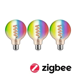 Filament 230 V Smart Home Zigbee 3.0 Globe LED G95 E27 3x470lm 3x6,3W RGBW+ gradable Doré