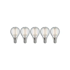 Filament 230 V Sphérique LED E14 5x470lm 5x4,8W 2700K gradable Clair