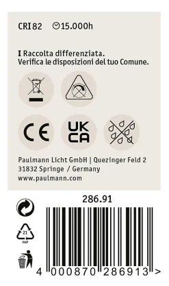 Filament 230 V Sphérique LED E27 5x250lm 5x2,6W 2700K Clair