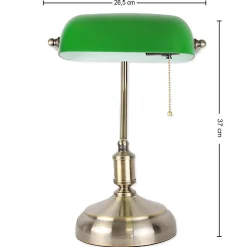FISHTEC - Lampe de Banquier Verte - Culot E27 - Interrupteur Chaînette 38 CM