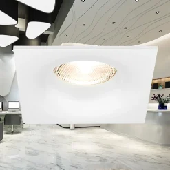 Fixation spot BRAYTRON Tetra-D, carré, blanc, fixe, longueur et largeur 89mm, aluminium