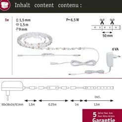 FlexLED Strip 3D LED 1,5m 5W 320lm/m 60 LEDs/m 3000K 6VA