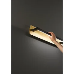 Foglia - Applique LED 12W, CCT 2700K-4000K, L.43 cm, orientable à 340, 960 lm, IP20 - Perenz - Feuille d'or