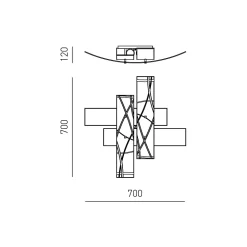 Frida - Applique 2 lumières E27 en verre blanc satiné - Cadre chromé, max 2x70W, ampoules exclues, largeur 70cm