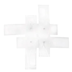 Frida - Applique 4 lumières E27 en verre blanc satiné - Cadre chromé, max 4x52W, ampoules exclues, largeur 91cm