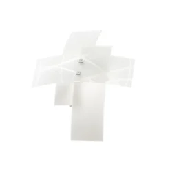 Frida - Applique 2 lumières E14 en verre blanc satiné - Structure chromée, croisé, max 2x42W, sans ampoules