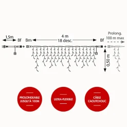 Frise scintillante H0,5 x L4m - prolongeable - Chromex