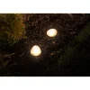 Galet solaire en verre dépoli- Hauteur 8,5cm, 1 LED blanc chaud- 3 Lumens- Eclairage extérieur Jardin