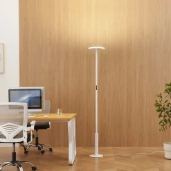 Grand lampadaire de bureau blanc LED dimmable - Lelia