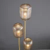 Grand lampadaire triple doré verres ambrés - Rosalia
