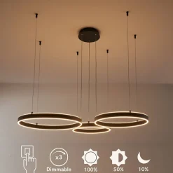 Grand lustre LED dimmable cercles lumineux - Blisko
