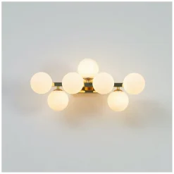 Grande applique dorée expressive avec verres blancs - Ambrosia