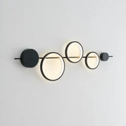 Grande applique graphique noire LED - Saretti