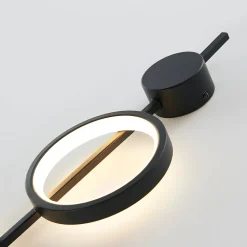 Grande applique graphique noire LED - Saretti