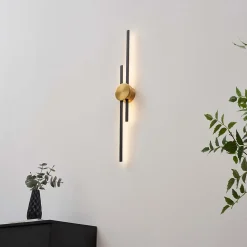 Grande applique noire et laiton aux lignes épurées 89 cm - Pia