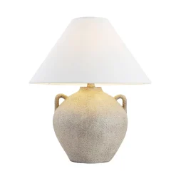 Grande lampe de table aspect pierre RITA - Blanc