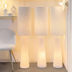 Grande lampe en papier maché (62 cm - Blanc)