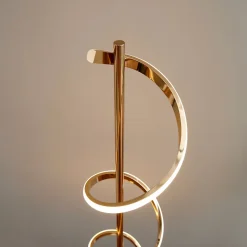 Grande lampe LED cascade spirale dorée - Simaria