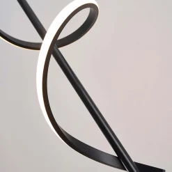 Grande lampe LED cascade spirale noire - Simaria
