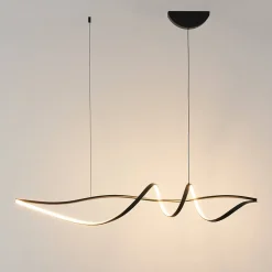 Grande suspension spirale noire 120 cm de long - Lybella