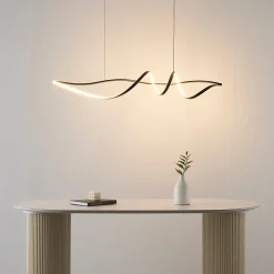 Grande suspension spirale noire 120 cm de long - Lybella