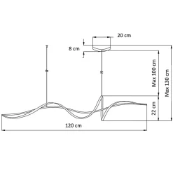 Grande suspension spirale noire 120 cm de long - Lybella