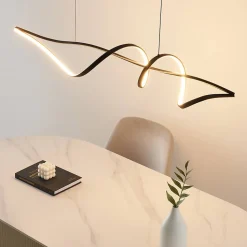 Grande suspension spirale noire 120 cm de long - Lybella