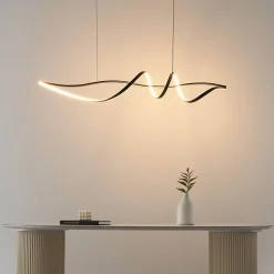 Grande suspension spirale noire 120 cm de long - Lybella