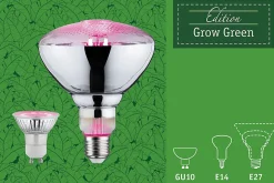 Grow Green Edition Filament 230 V Réflecteur LED GU10 95lm 3,5W 1100K Argent Pousse-plante