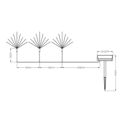 Guirlande 3 étoiles à suspendre ou planter de 3m- LED blanche ou multicolore- 15 Lumens- Eclairage extérieur Jardin