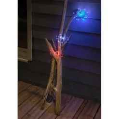 Guirlande 3 étoiles à suspendre ou planter de 3m- LED blanche ou multicolore- 15 Lumens- Eclairage extérieur Jardin