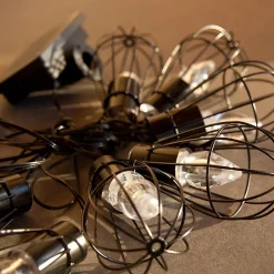Guirlande cage 10 ampoules KENY Noir Acier 3.90M