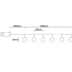 Guirlande de Noël LED d'extérieur l : 240cm or
