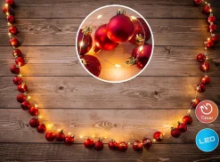 Guirlande de Noël LED d'extérieur l : 240cm rouge