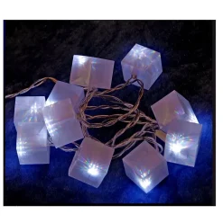 Guirlande electrique cubes lumineux 10 Led blanc