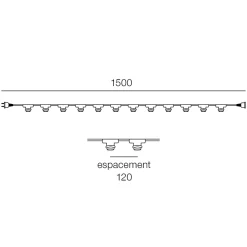 Guirlande esprit guinguette Feria Little Garden E27 IP44 blanc chaud 15m noir