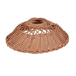 Guirlande esprit guinguette Little Garden 10 lumières E27 70lm IP44 blanc chaud 6m abat-jour en rotin PVC