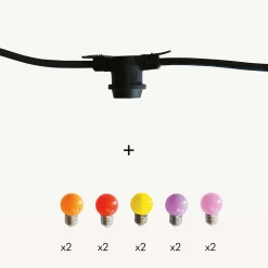 Guirlande guinguette Festival E27 - 5m prolongeable - Chromex