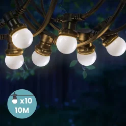 Guirlande Guinguette IP65 10m 10 bulbes Blancs